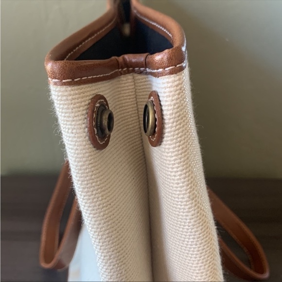 Coldwater Creek Cream Canvas Tweed Tote Bag Purse‎ and Butterfly Coin Purse - Picture 3 of 12